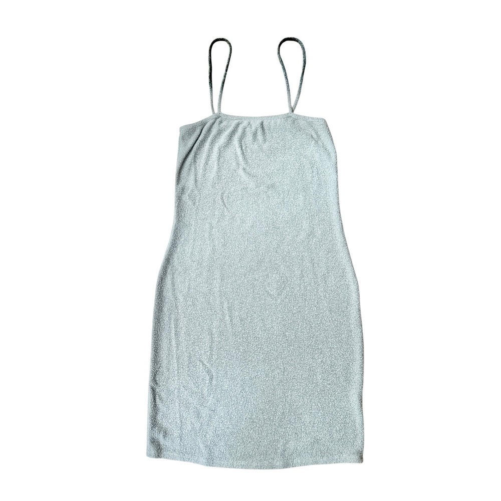 Moa Moa Womens Mint Green Textured Knit Spaghetti Strap Mini Bodycon Dress Small